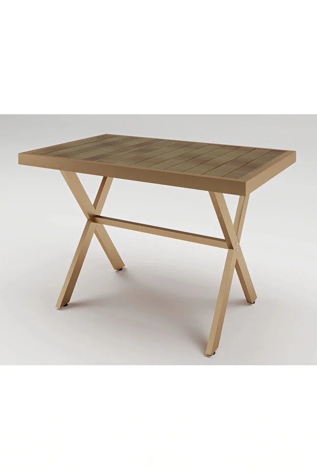 ELMAS X METAL AYAK GÜRGEN TABLA BAHÇE MOBİLYASI MASA 70x110cm